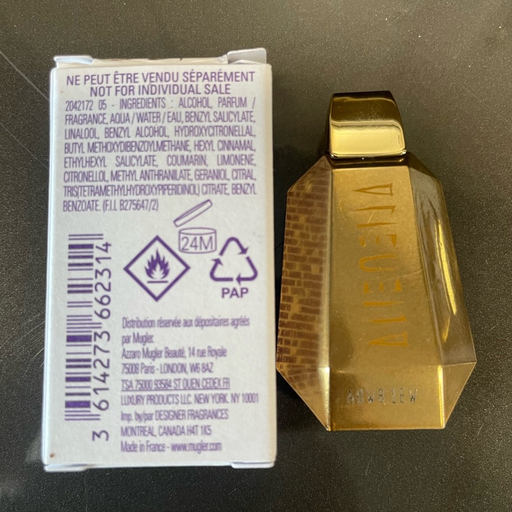New Mugler Alien Goddess Gold Eau de Parfum size .2 oz. From gift bag - Picture 3 of 3